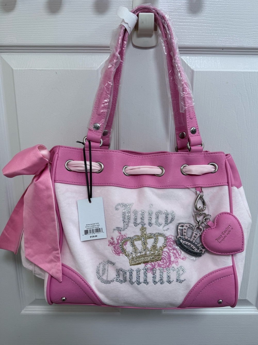 NWT Juicy Couture Royal Bloom Daydreamer Tote Bag in Soft Glow (Pink)